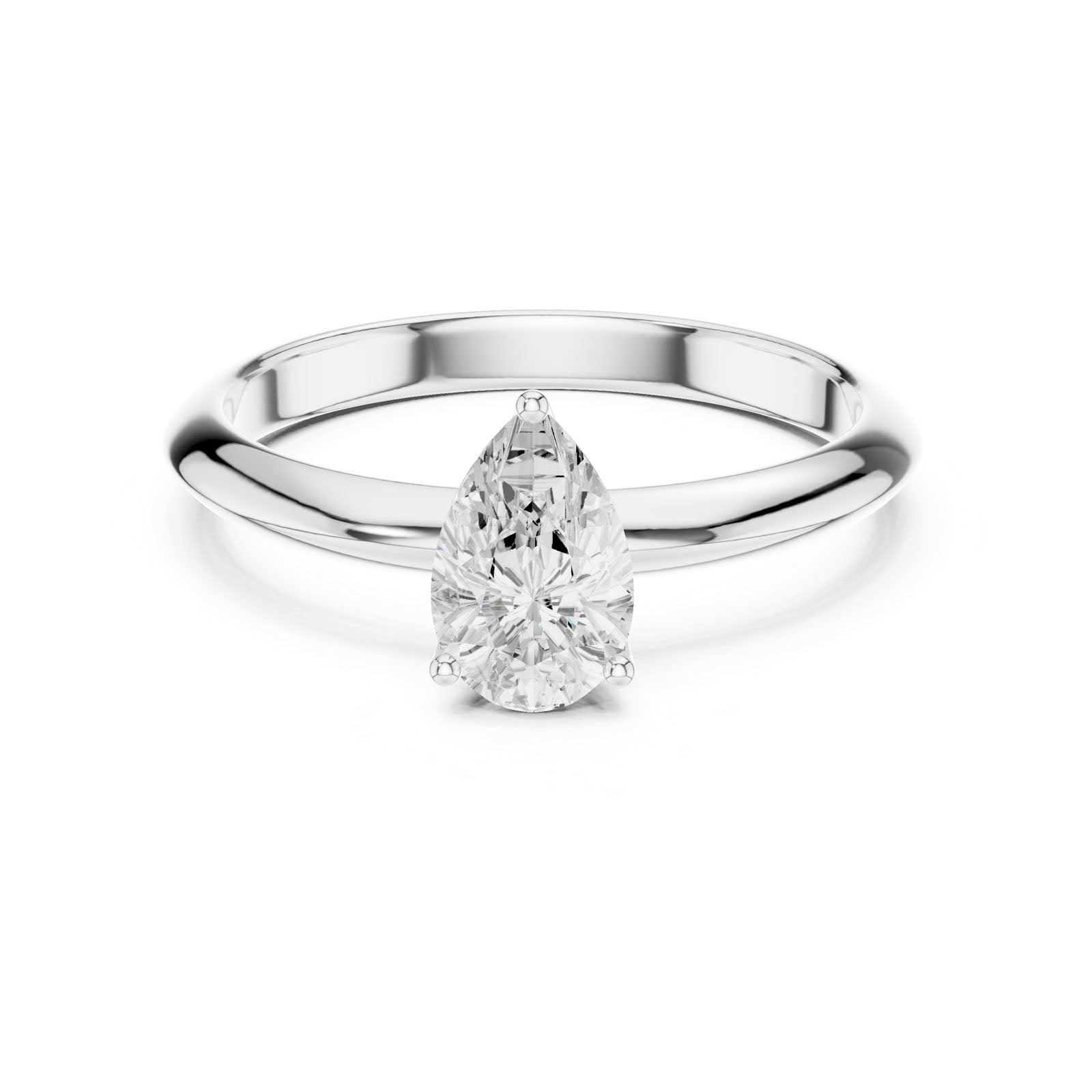 1.00 Ct. Pear Cut Diamond Solitaire Ring with Three-Prong Setting (DDLR-146-PE)
