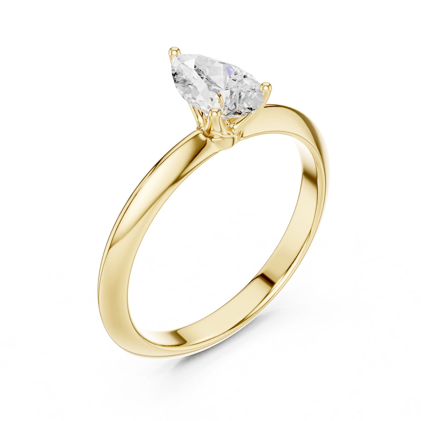 1.00 Ct. Pear Cut Diamond Solitaire Ring with Three-Prong Setting (DDLR-146-PE)