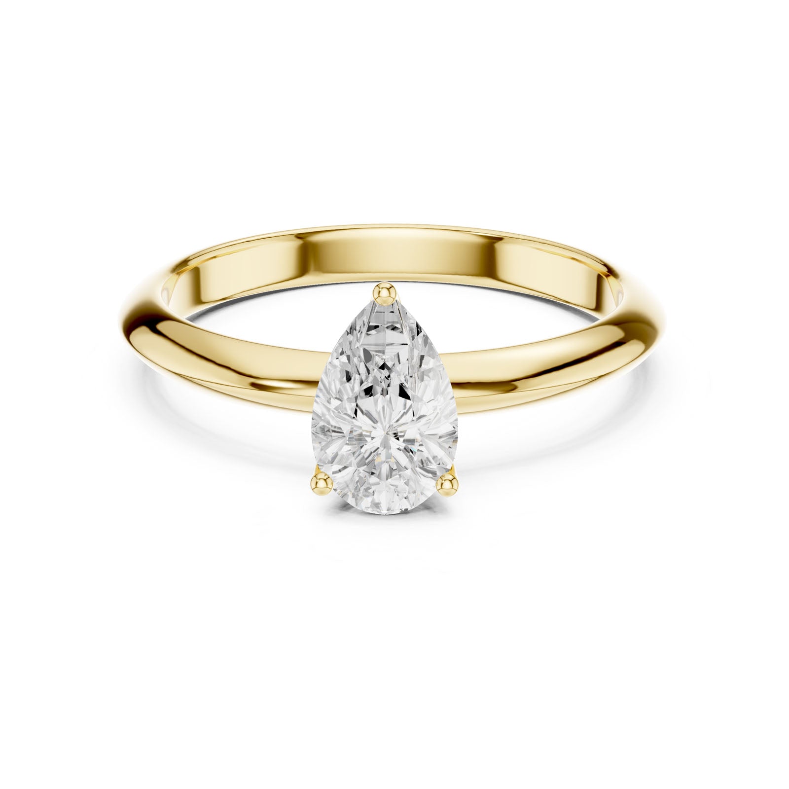 1.00 Ct. Pear Cut Diamond Solitaire Ring with Three-Prong Setting (DDLR-146-PE) 8