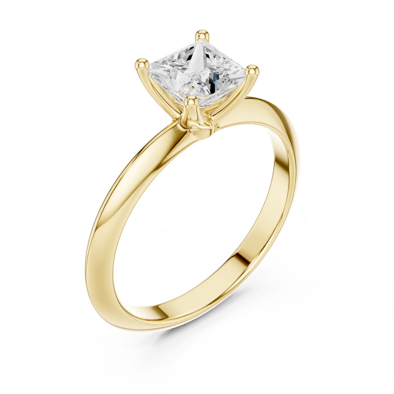 1.00 Ct. Classic Princess Cut Diamond Solitaire Ring with Four-Prong Setting (DDLR-146-PR)
