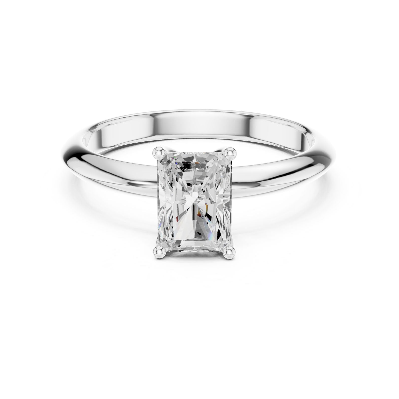 1.00 Ct. Classic Radiant Cut Diamond Solitaire Ring with Four-Prong Setting (DDLR-146-RA)