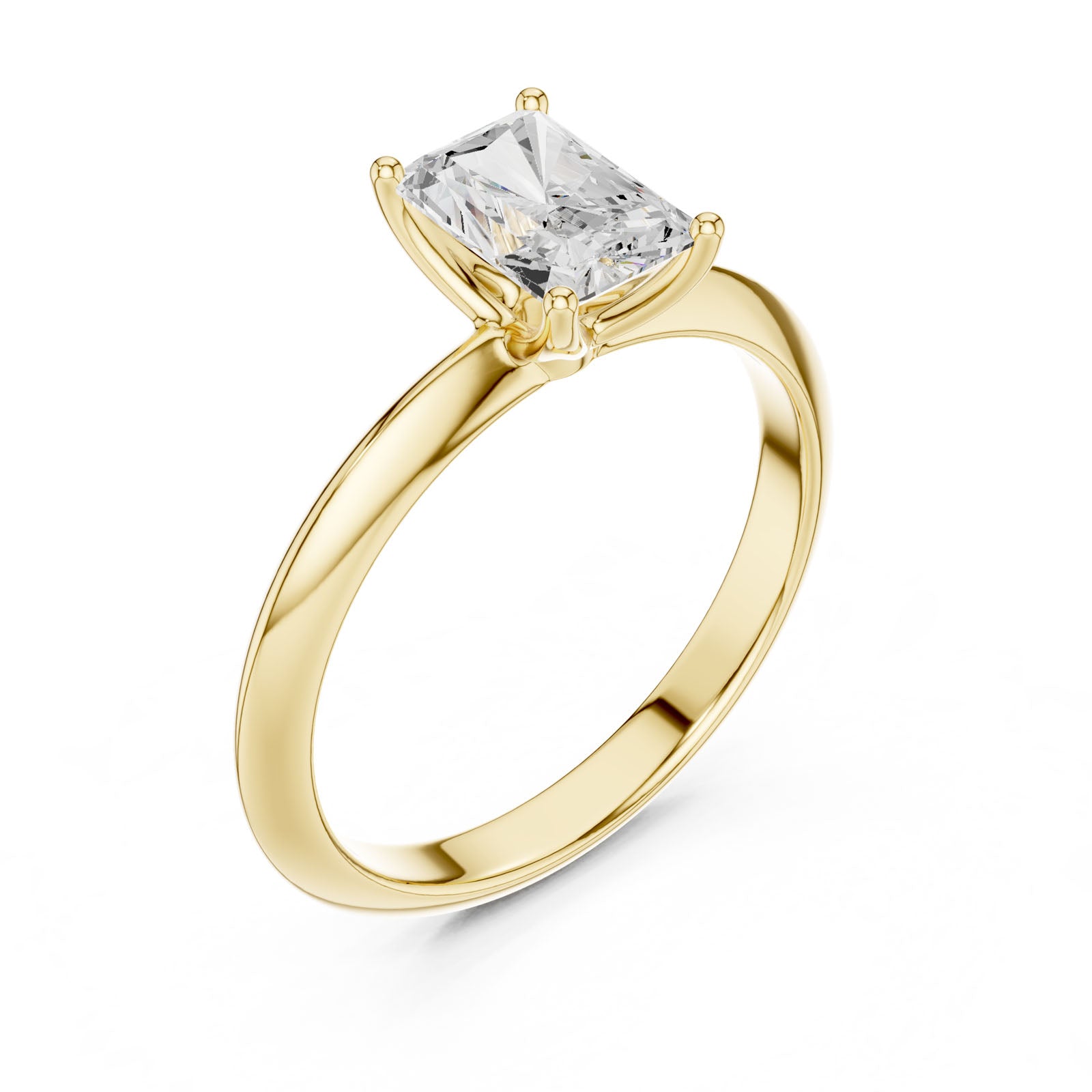 1.00 Ct. Classic Radiant Cut Diamond Solitaire Ring with Four-Prong Setting (DDLR-146-RA)
