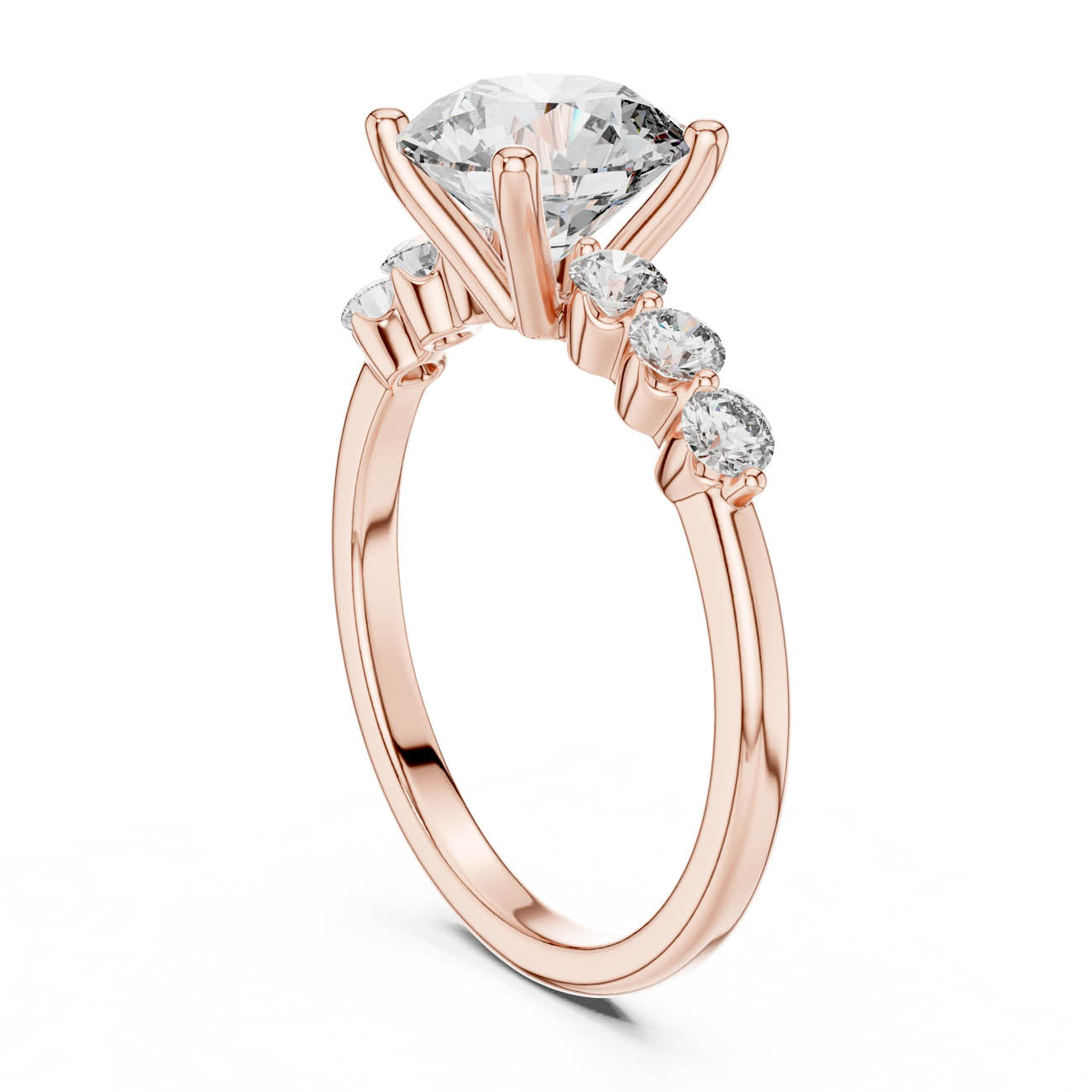 2.39 Ct. Round Diamond Solitaire Diamond Accent Band (DDLR-151) 8