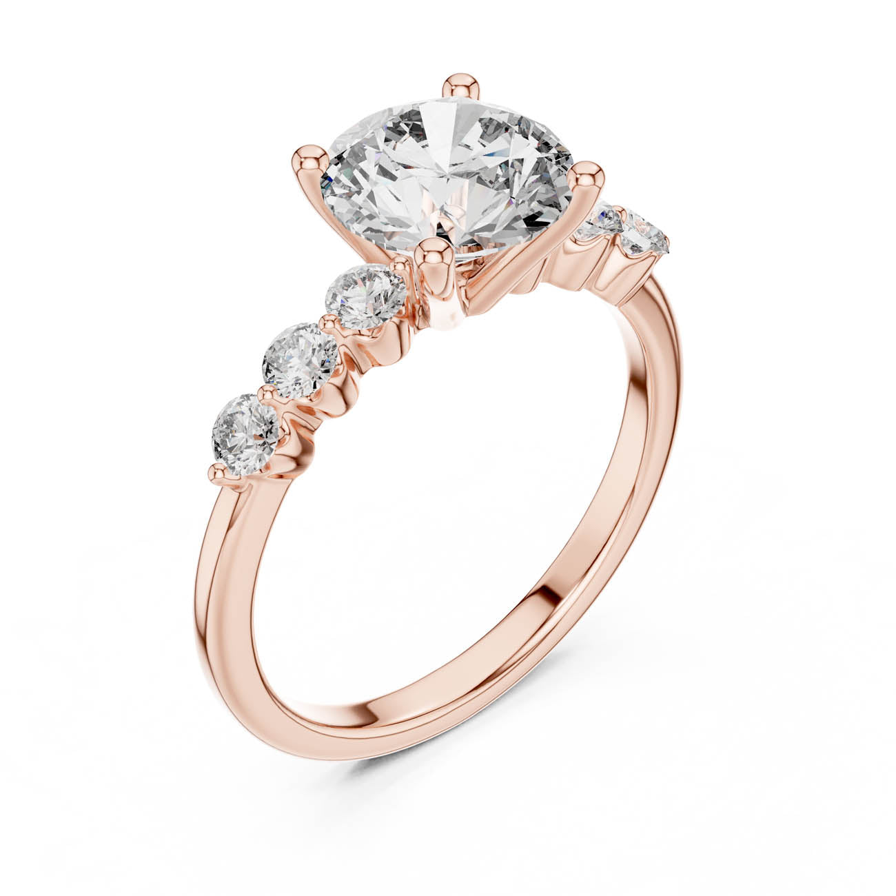 2.39 Ct. Round Diamond Solitaire Diamond Accent Band (DDLR-151) 6