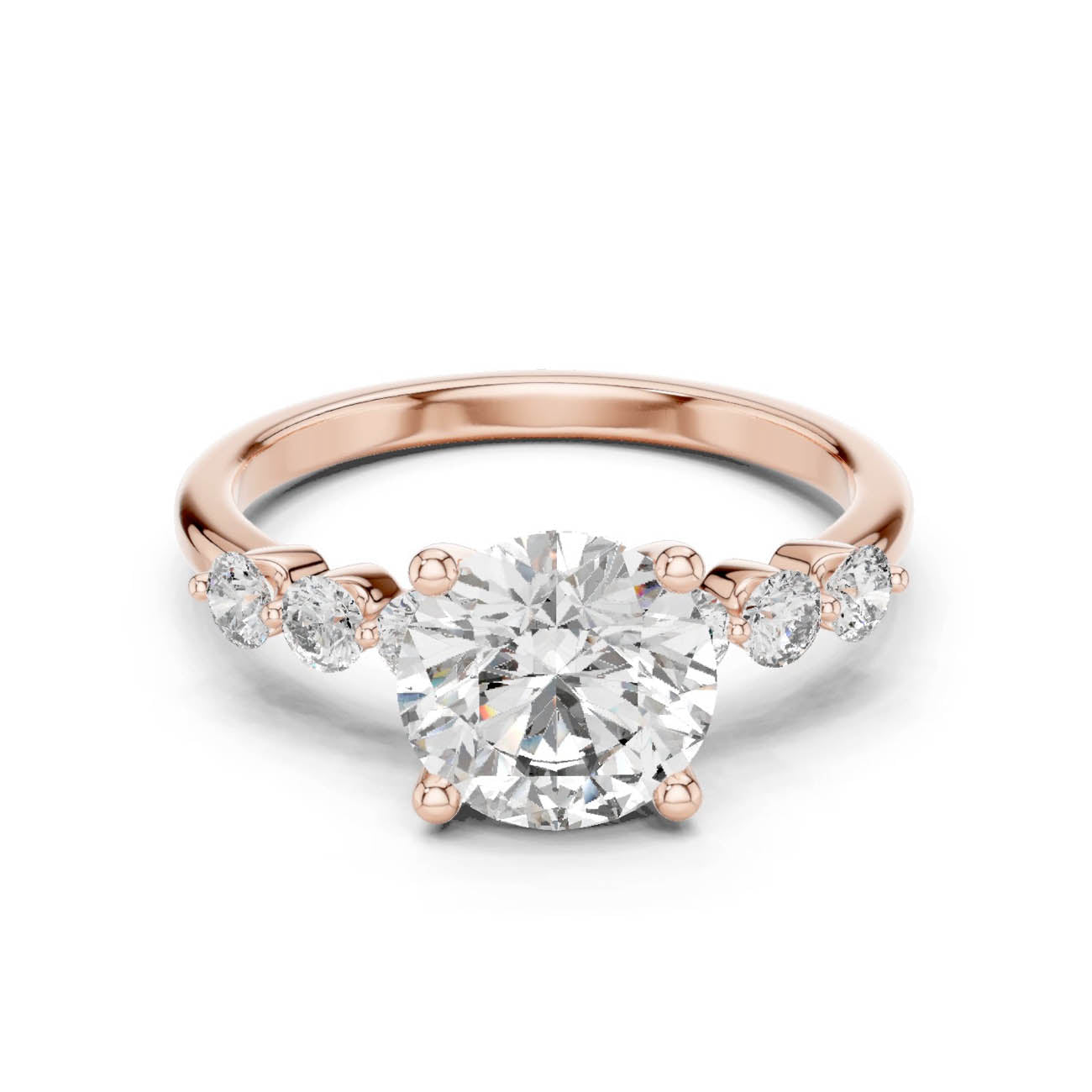 2.39 Ct. Round Diamond Solitaire Diamond Accent Band (DDLR-151) 7