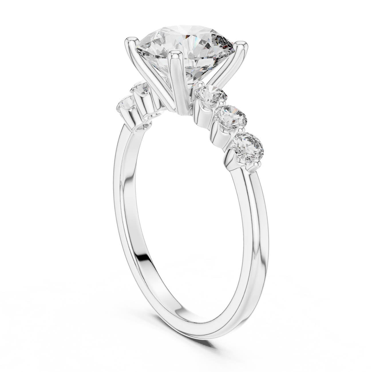 2.39 Ct. Round Diamond Solitaire Diamond Accent Band (DDLR-151) 10