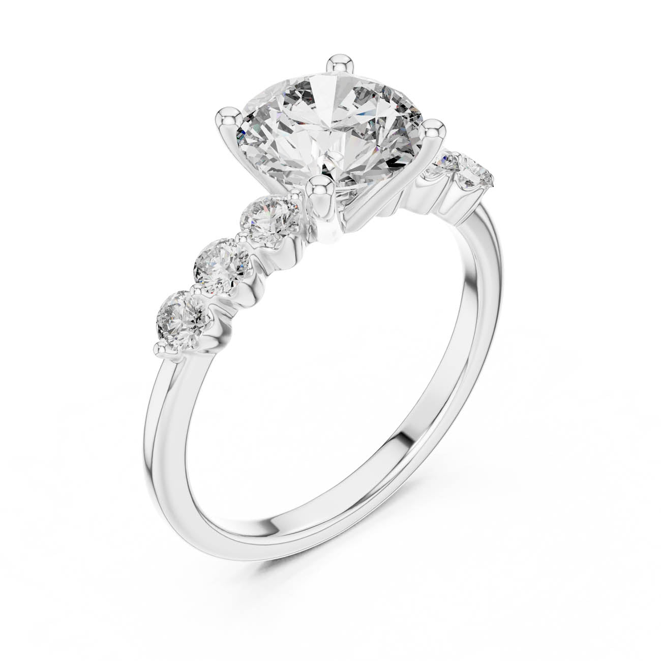 2.39 Ct. Round Diamond Solitaire Diamond Accent Band (DDLR-151) 11