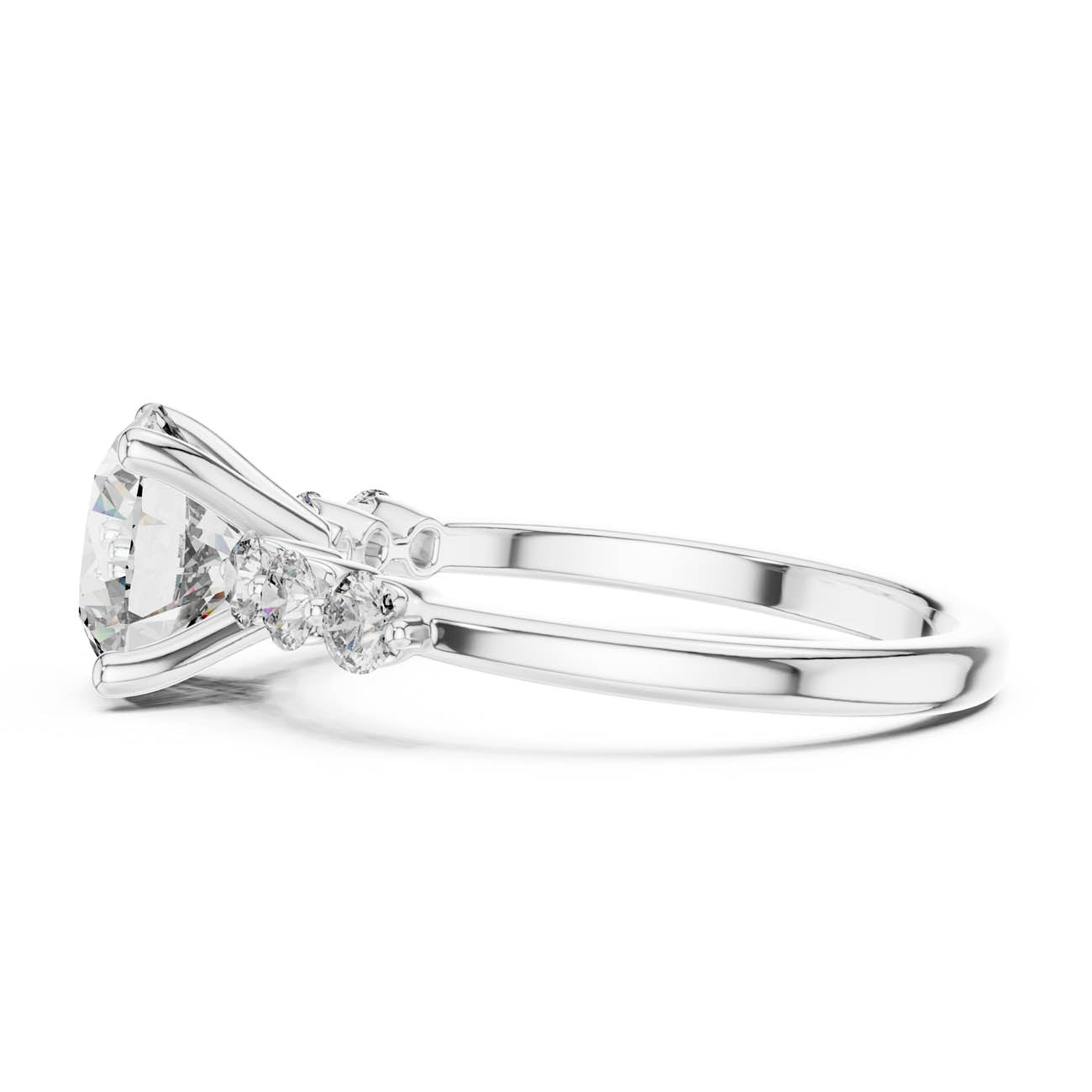 2.39 Ct. Round Diamond Solitaire Diamond Accent Band (DDLR-151) 12