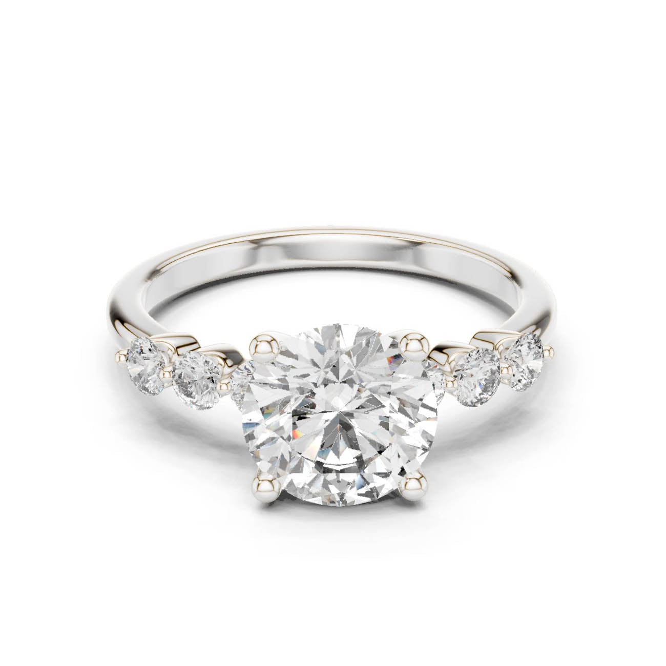 2.39 Ct. Round Diamond Solitaire Diamond Accent Band (DDLR-151)