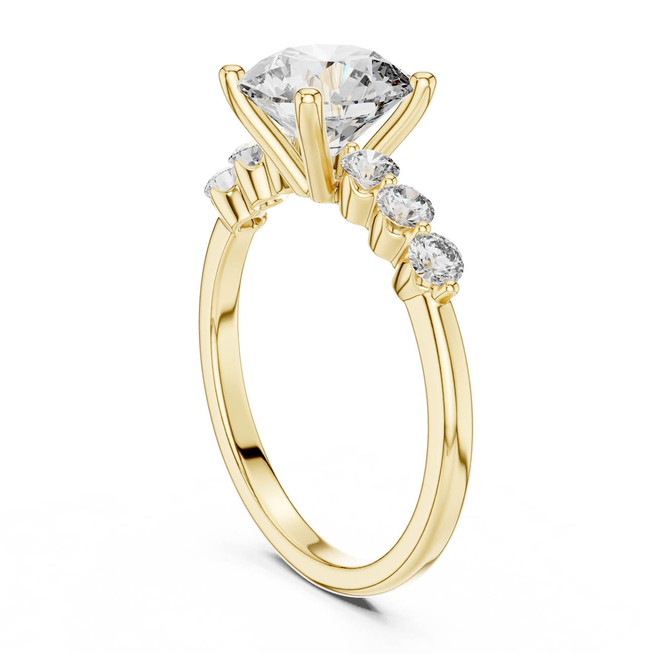 2.39 Ct. Round Diamond Solitaire Diamond Accent Band (DDLR-151) 3