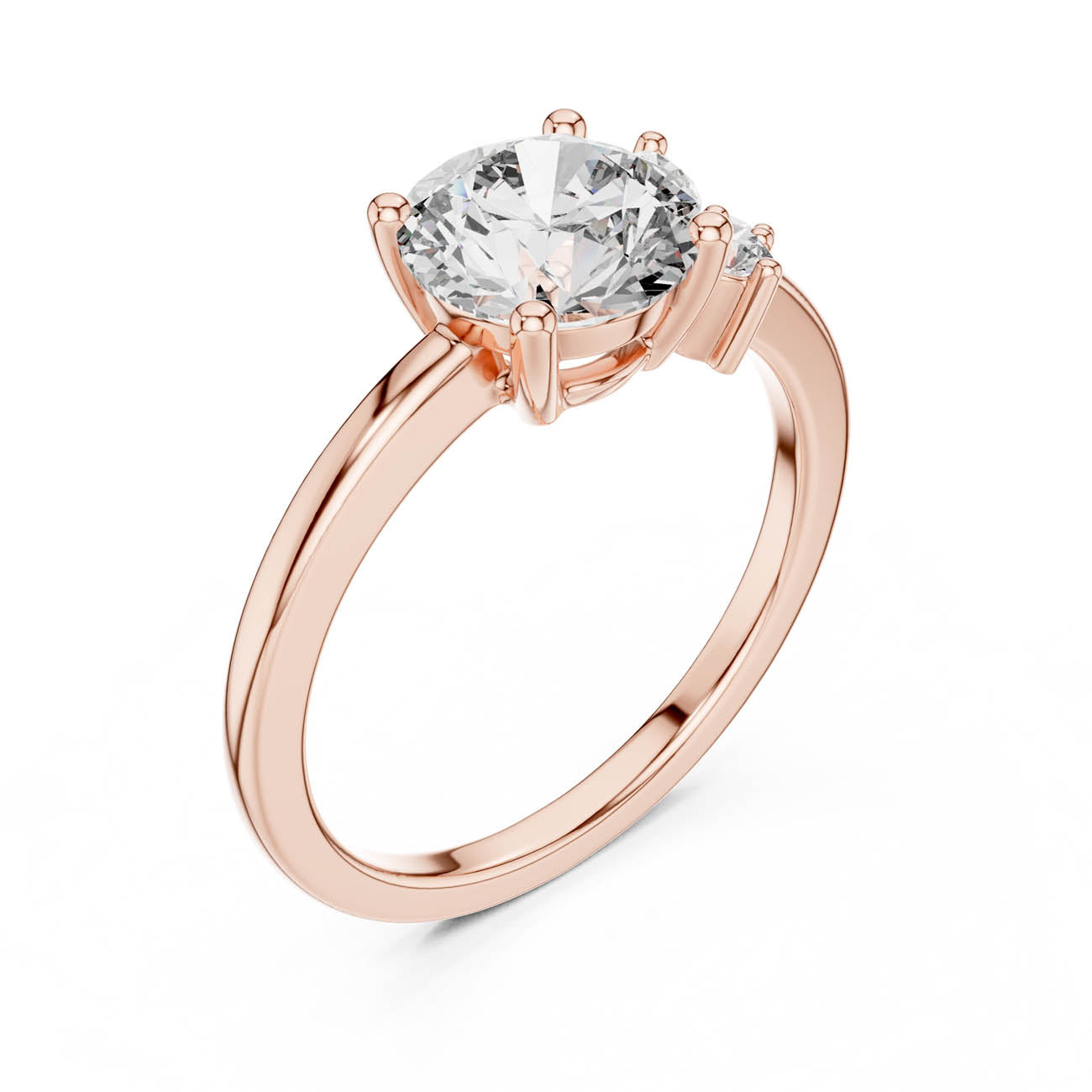 1.75 Ct. Round Diamond Solitaire with Asymmetrical Floral Cluster (DDLR-153) 11