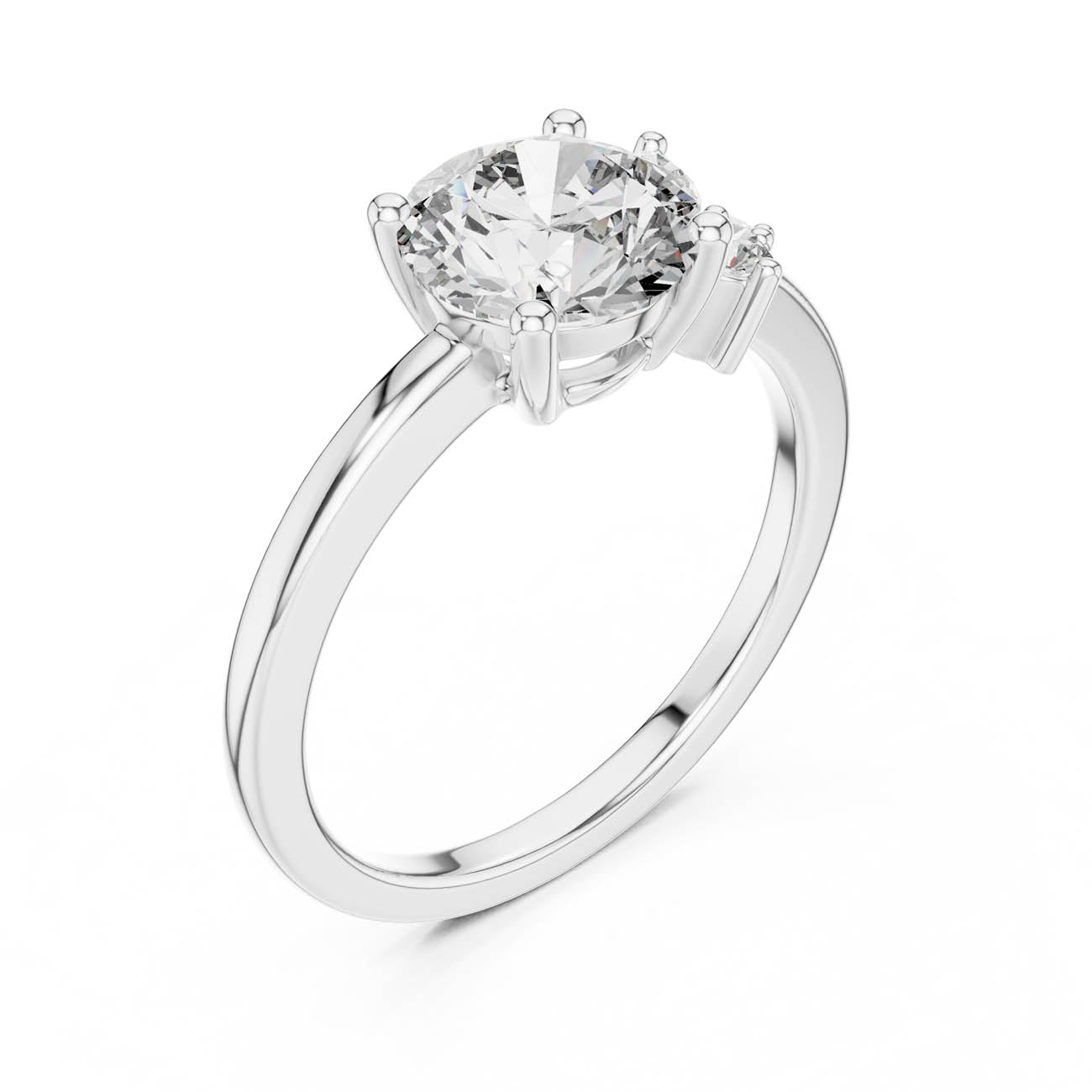 1.75 Ct. Round Diamond Solitaire with Asymmetrical Floral Cluster (DDLR-153) 6