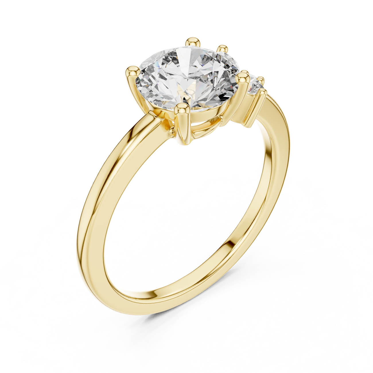 1.75 Ct. Round Diamond Solitaire with Asymmetrical Floral Cluster (DDLR-153)