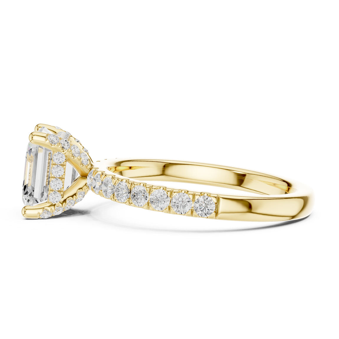 2.52 Ct. Classic Asscher Diamond Ring with Hidden Halo and Pavé Shank (DDLR-161-AC) 4
