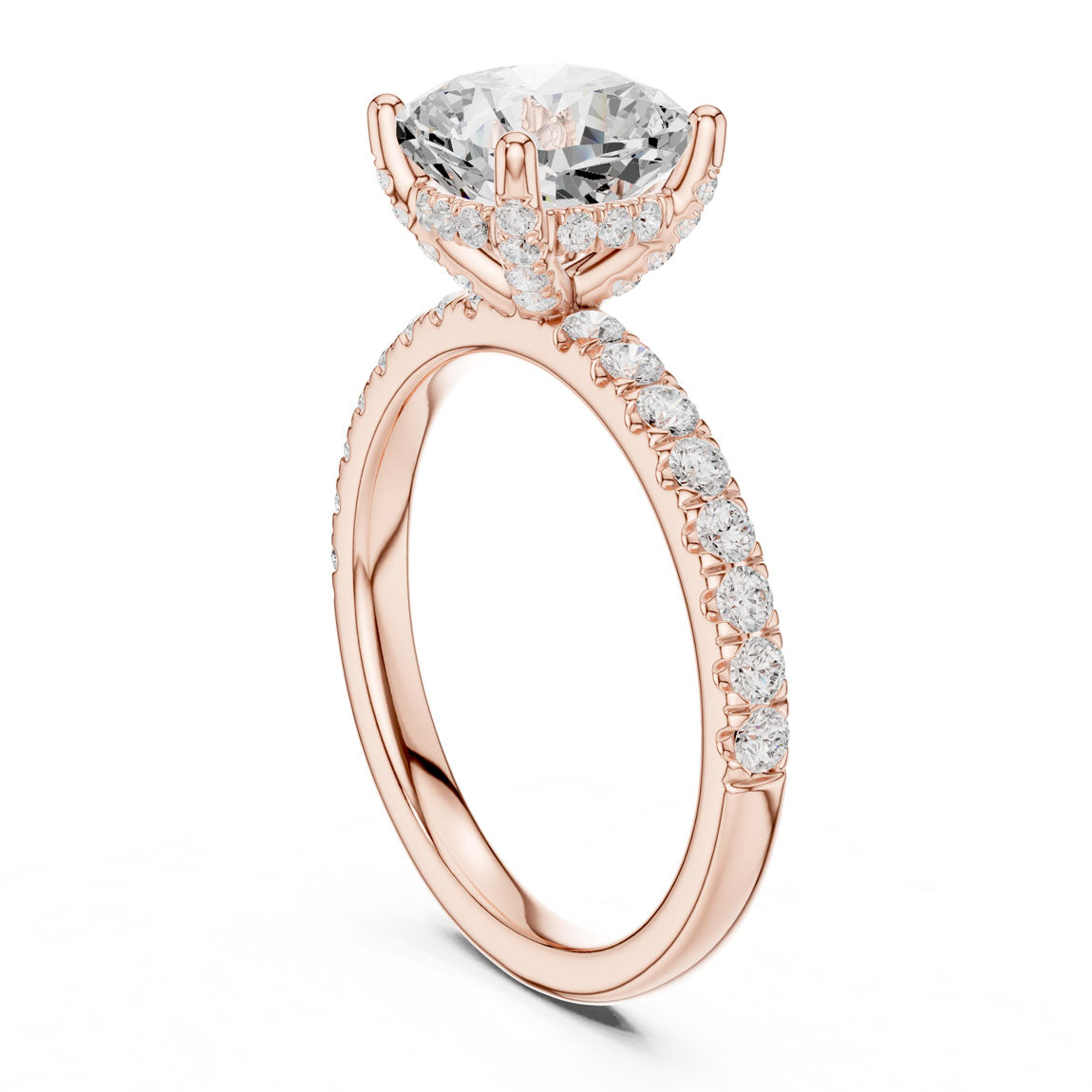 2.52 Ct. Classic Cushion Diamond Ring with Hidden Halo and Pavé Shank (DDLR-161-CU) 10