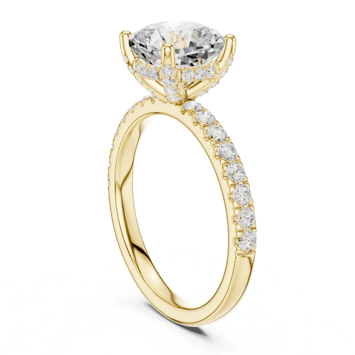2.52 Ct. Classic Cushion Diamond Ring with Hidden Halo and Pavé Shank (DDLR-161-CU) 3