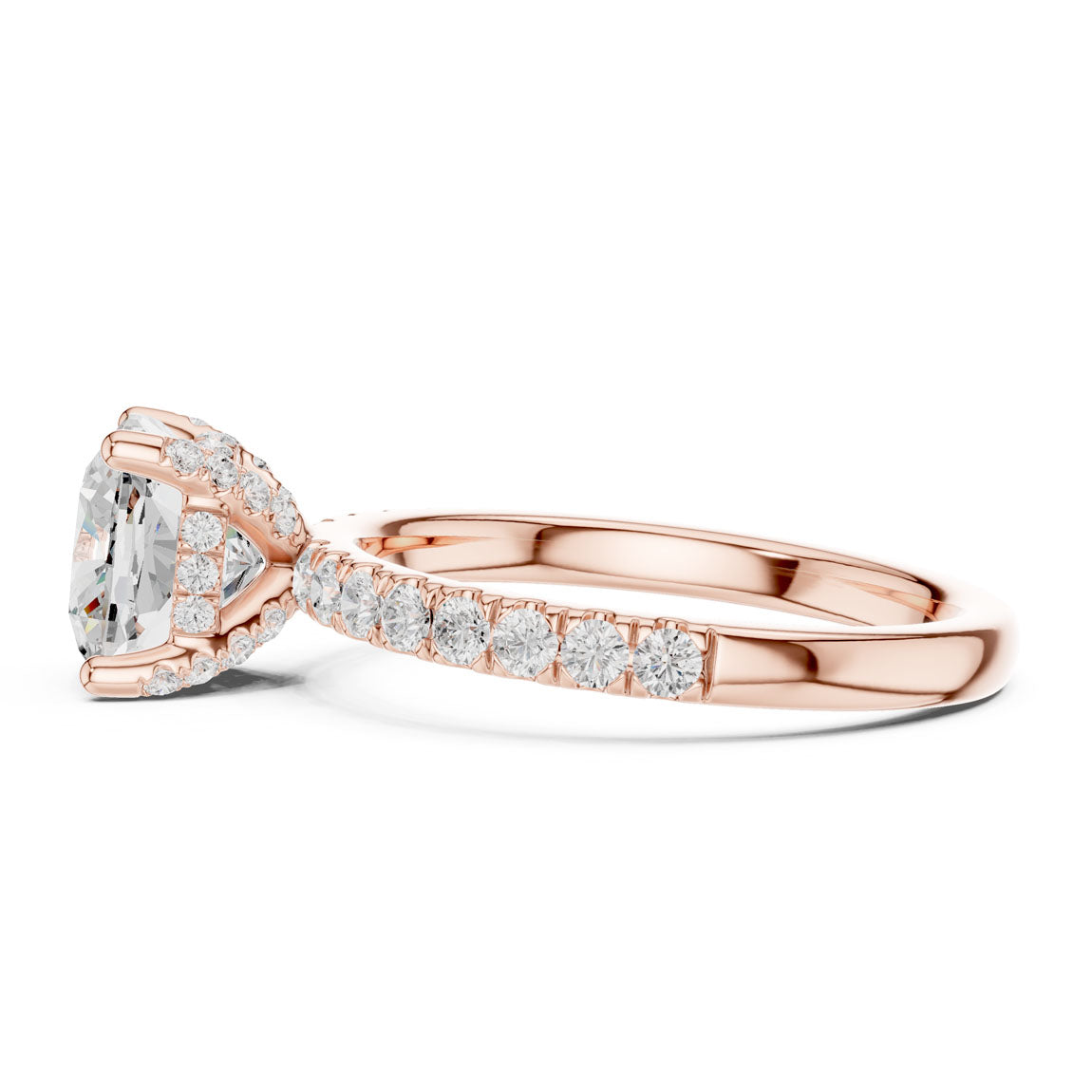 2.52 Ct. Classic Cushion Diamond Ring with Hidden Halo and Pavé Shank (DDLR-161-CU) 12