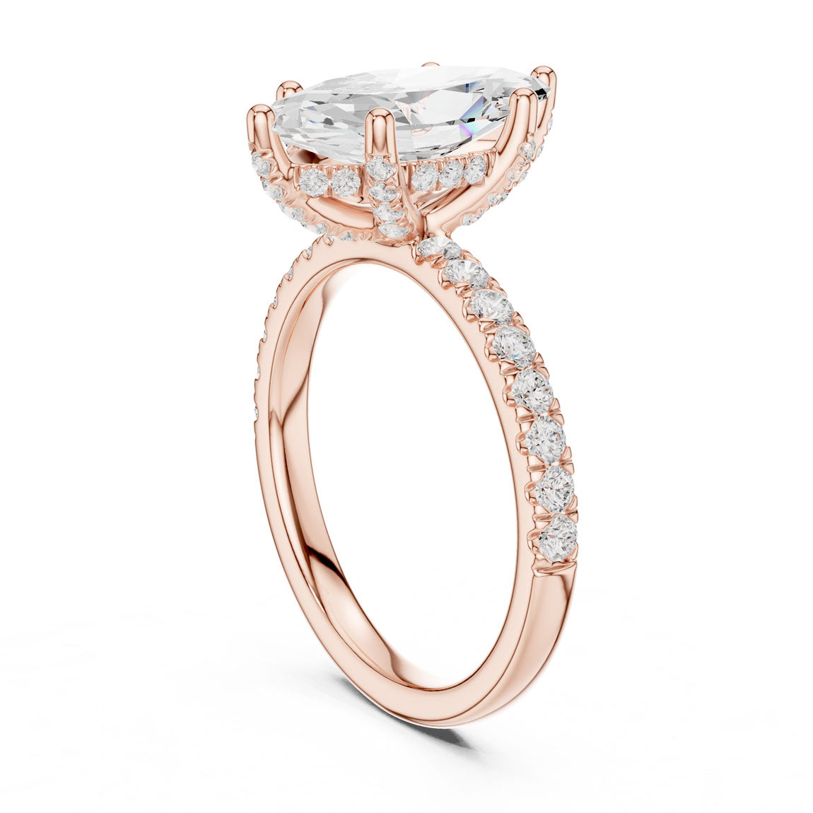 2.57 Ct. Classic Marquise Diamond Ring with Hidden Halo and Pavé Shank (DDLR-161-MQ) 10