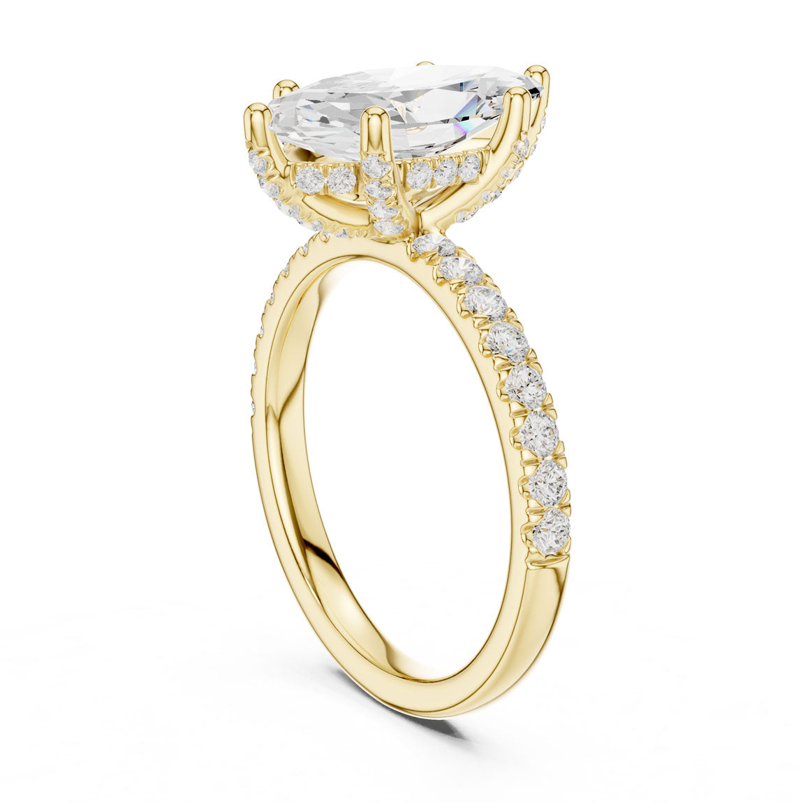 2.57 Ct. Classic Marquise Diamond Ring with Hidden Halo and Pavé Shank (DDLR-161-MQ) 3