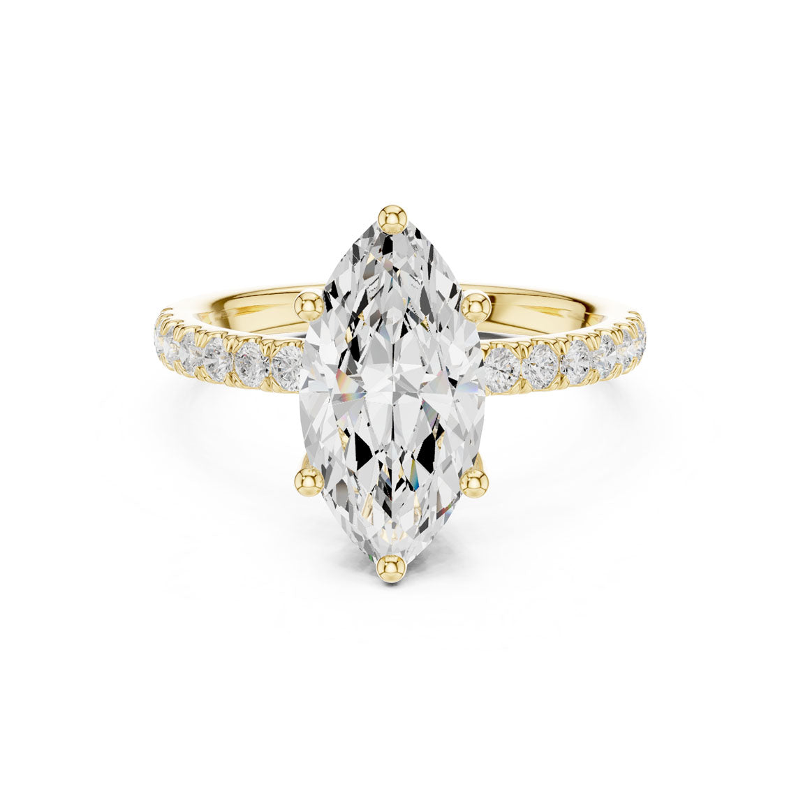 2.57 Ct. Classic Marquise Diamond Ring with Hidden Halo and Pavé Shank (DDLR-161-MQ)