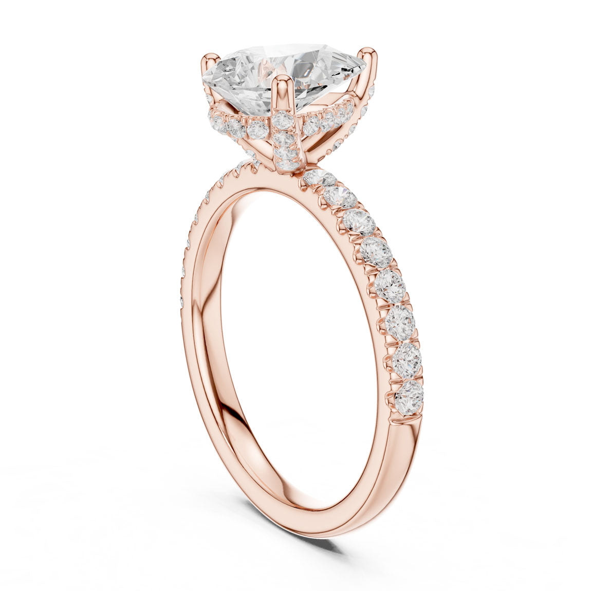 2.48 Ct. Classic Pear Diamond Ring with Hidden Halo and Pavé Shank (DDLR-161-PE) 10