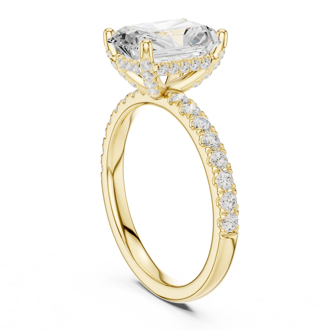 2.52 Ct. Classic Radiant Diamond Ring with Hidden Halo and Pavé Shank (DDLR-161-RA) 3