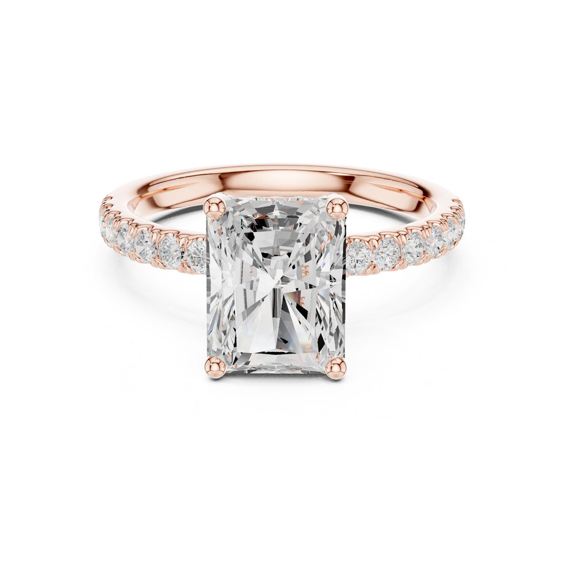 2.52 Ct. Classic Radiant Diamond Ring with Hidden Halo and Pavé Shank (DDLR-161-RA) 7