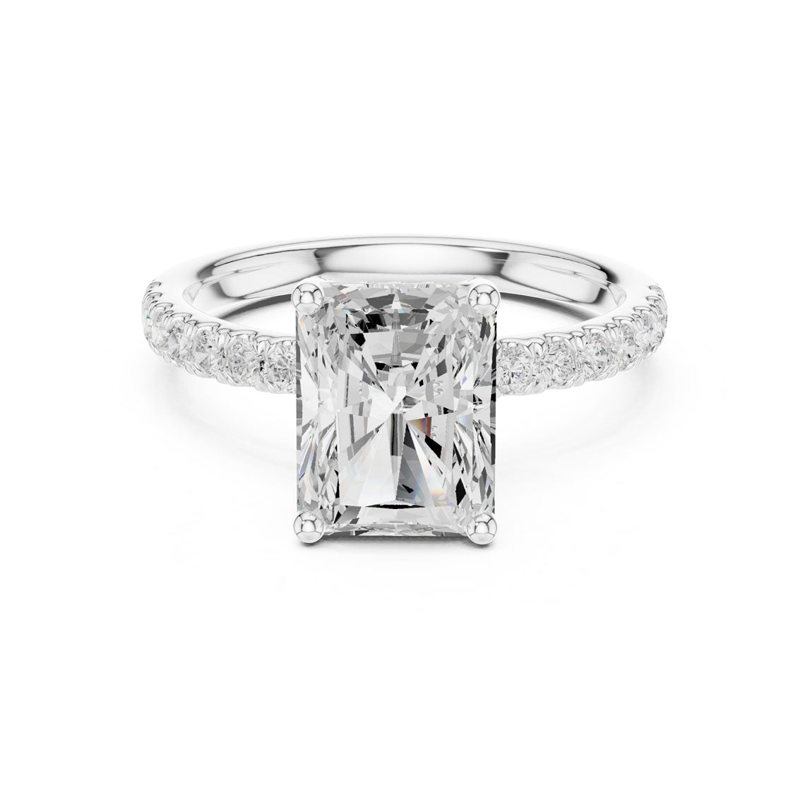 2.52 Ct. Classic Radiant Diamond Ring with Hidden Halo and Pavé Shank (DDLR-161-RA) 5