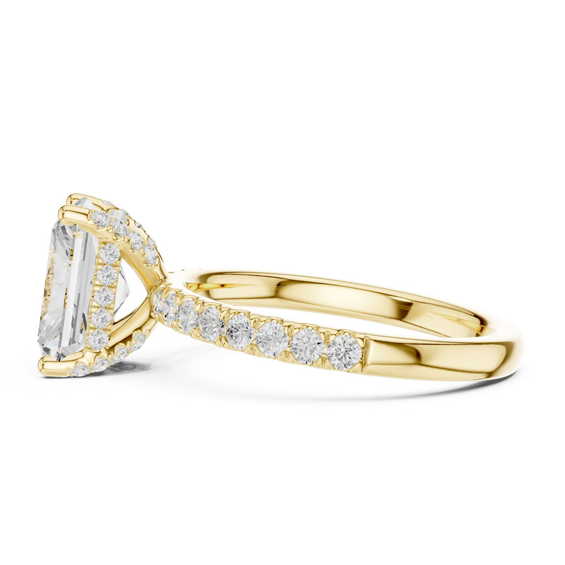 2.52 Ct. Classic Radiant Diamond Ring with Hidden Halo and Pavé Shank (DDLR-161-RA) 4
