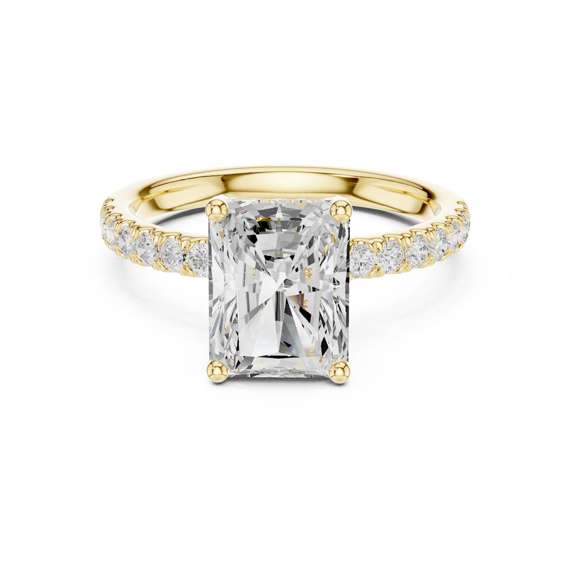 2.52 Ct. Classic Radiant Diamond Ring with Hidden Halo and Pavé Shank (DDLR-161-RA)