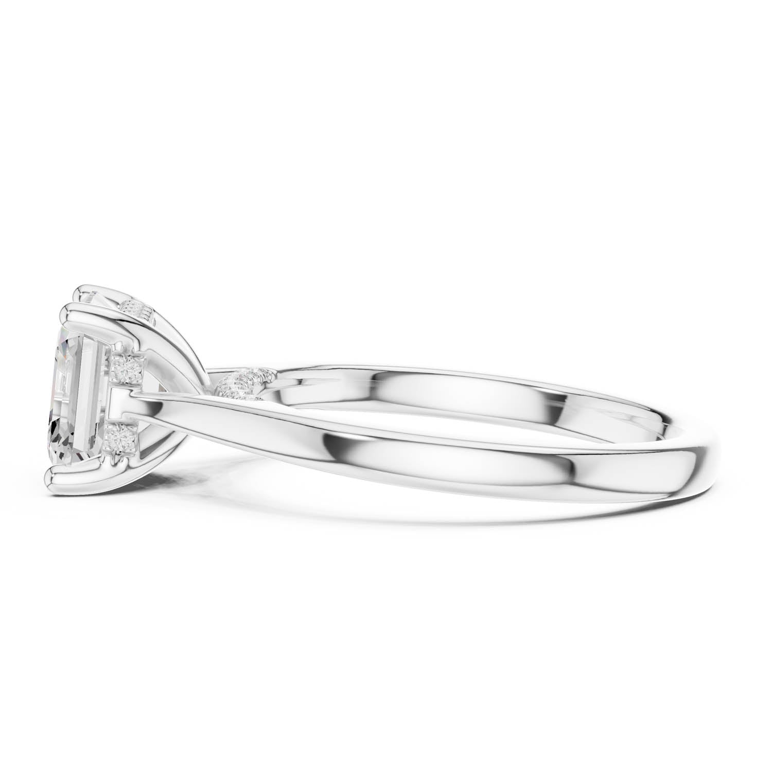 2.14 Ct. Asscher Cut Diamond Ring with Hidden Halo and Cathedral Setting (DDLR-163-R00837-AC) 10