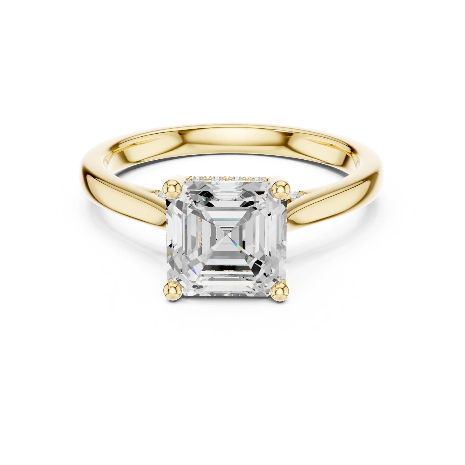 2.14 Ct. Asscher Cut Diamond Ring with Hidden Halo and Cathedral Setting (DDLR-163-R00837-AC) 11