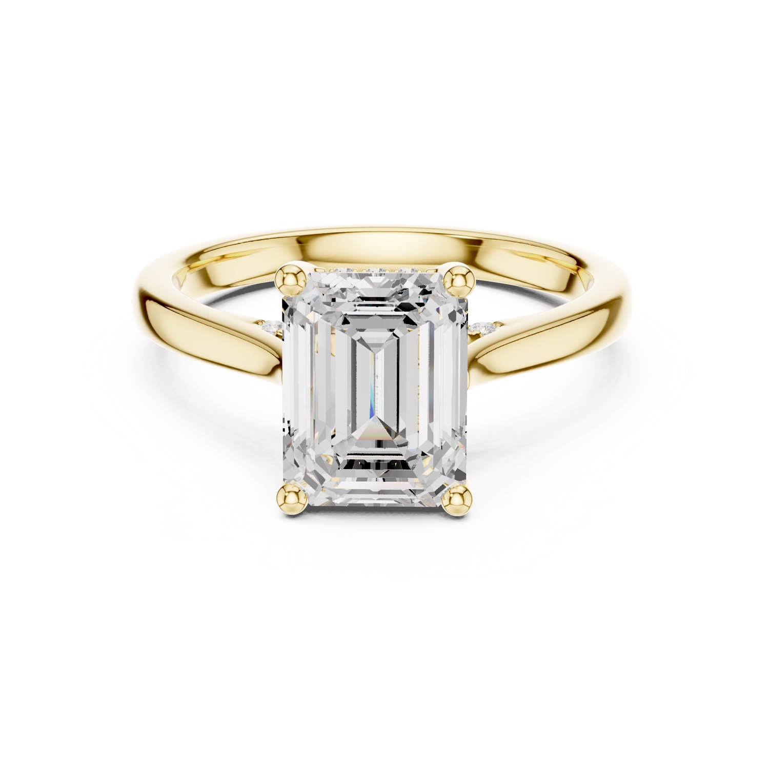 2.15 Ct. Emerald Cut Diamond Ring with Hidden Halo and Cathedral Setting (DDLR-163-R00837-EM) 5