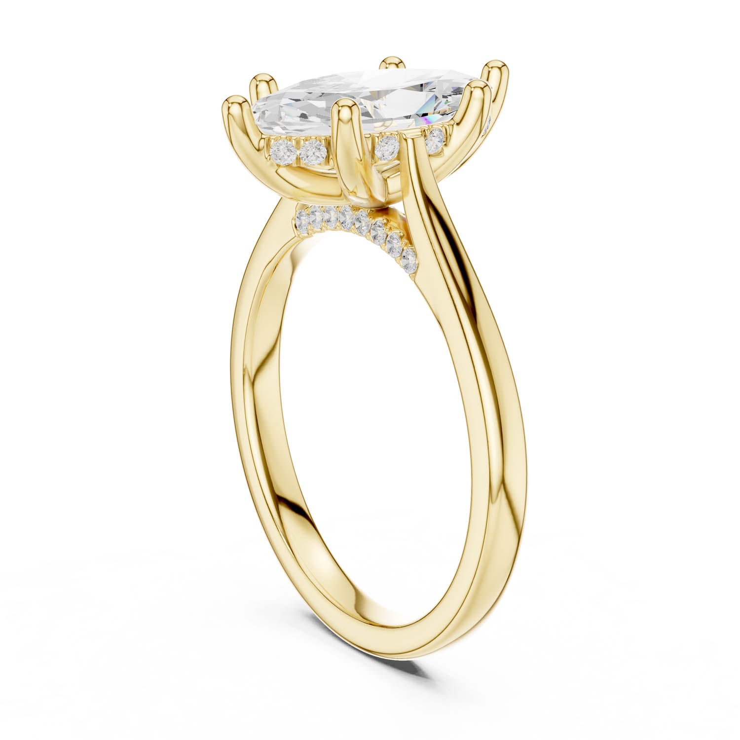 2.14 Ct. Cathedral Marquise Diamond Ring with Hidden Halo (DDLR-163-R00837-MQ) 12