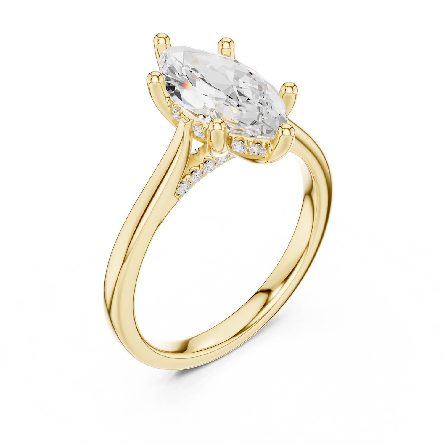 2.14 Ct. Cathedral Marquise Diamond Ring with Hidden Halo (DDLR-163-R00837-MQ)