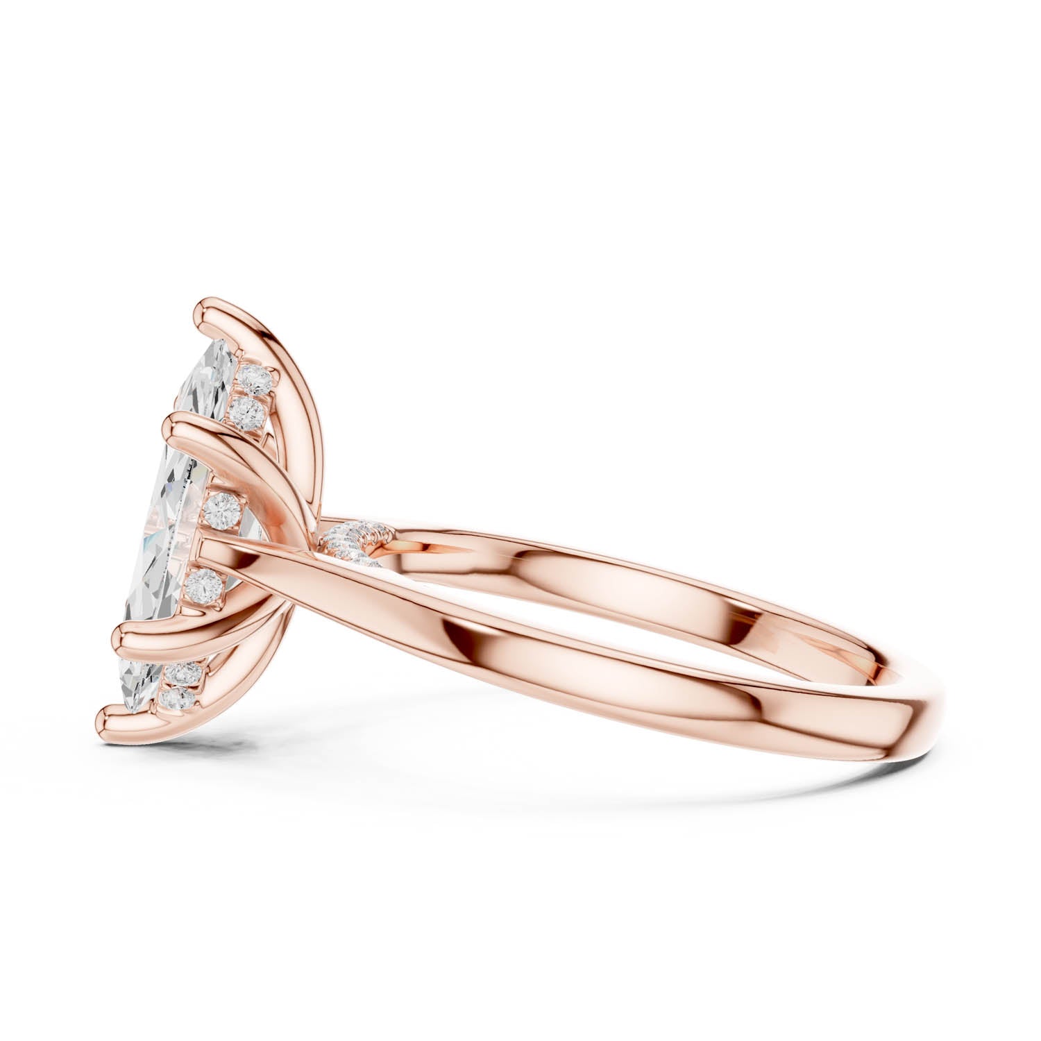 2.14 Ct. Cathedral Marquise Diamond Ring with Hidden Halo (DDLR-163-R00837-MQ) 3
