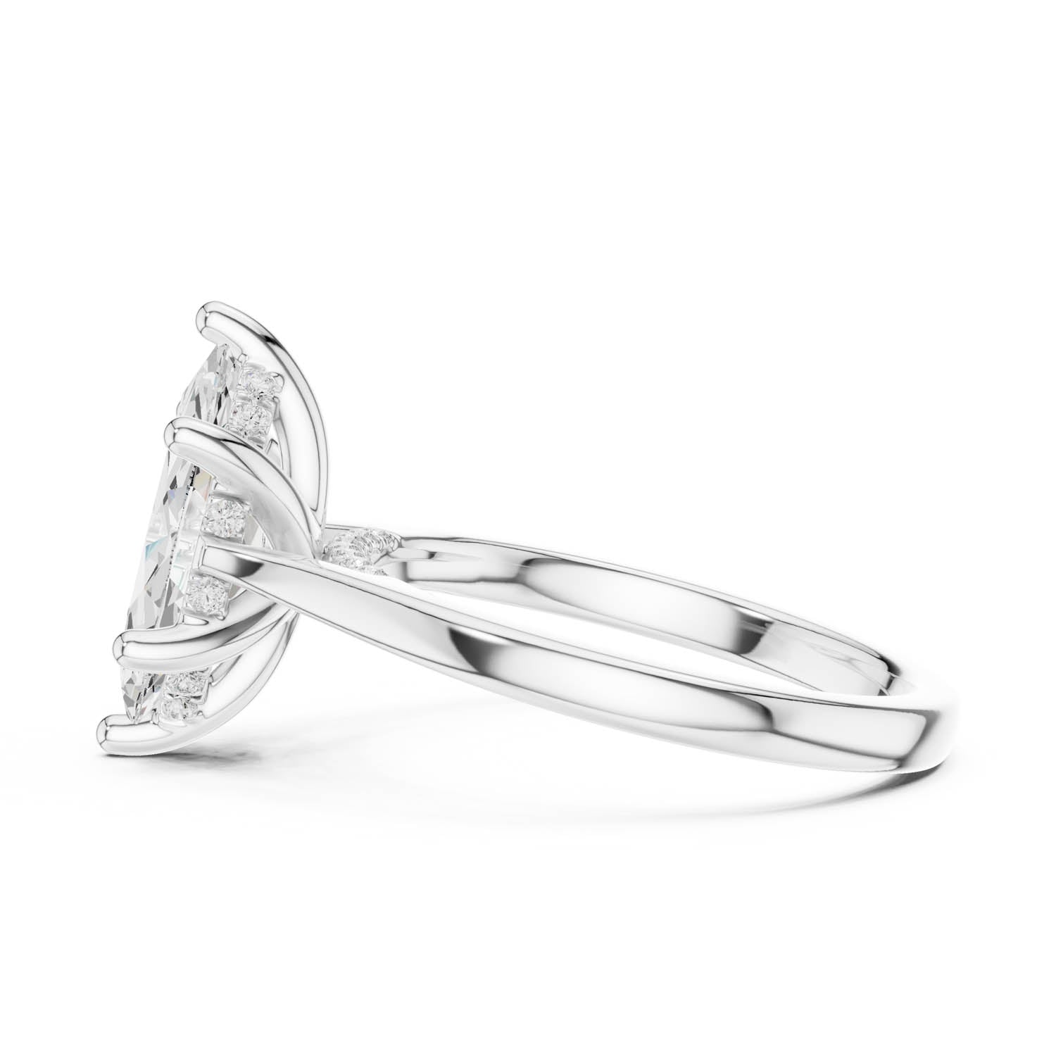 2.14 Ct. Cathedral Marquise Diamond Ring with Hidden Halo (DDLR-163-R00837-MQ) 5
