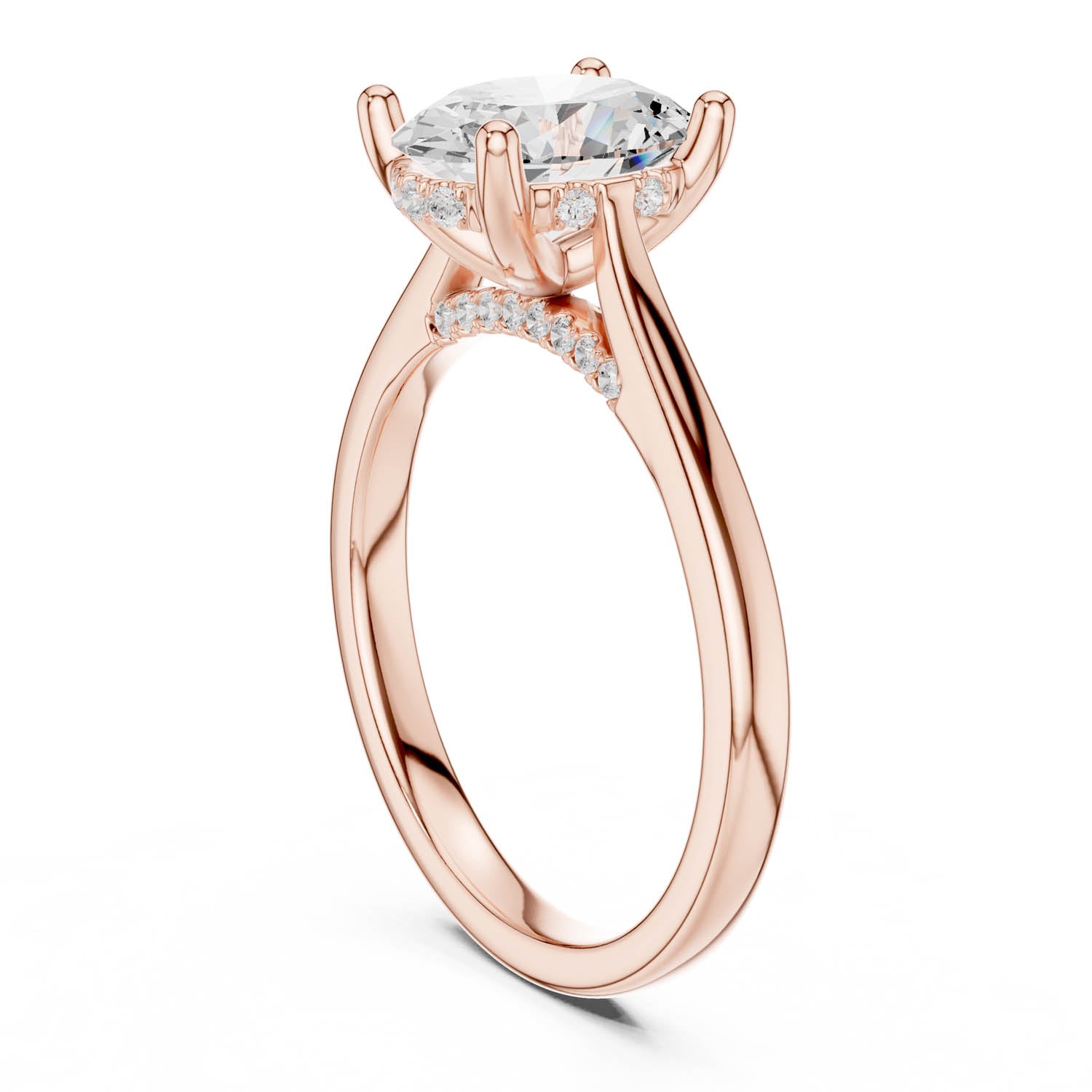 2.13 Ct. Classic Oval Diamond Ring with Cathedral Setting and Hidden Halo (DDLR-163-R00837-OV) 8