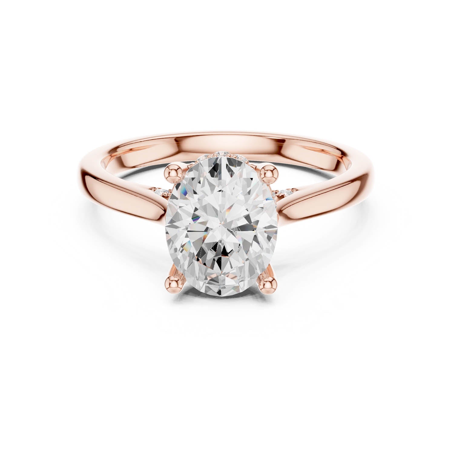 2.13 Ct. Classic Oval Diamond Ring with Cathedral Setting and Hidden Halo (DDLR-163-R00837-OV) 4