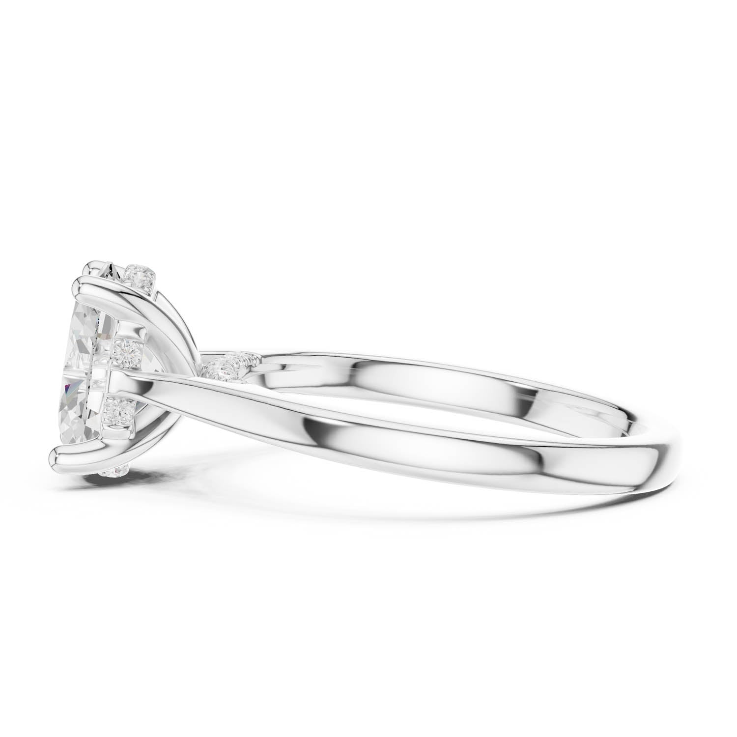 2.13 Ct. Classic Oval Diamond Ring with Cathedral Setting and Hidden Halo (DDLR-163-R00837-OV) 5