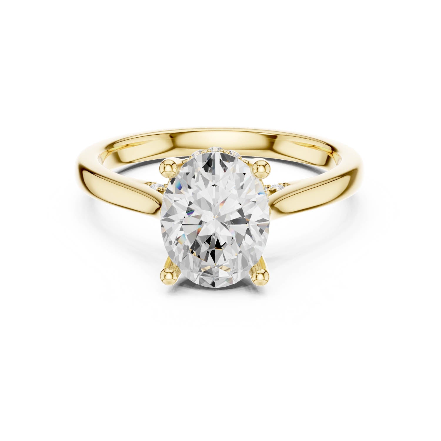2.13 Ct. Classic Oval Diamond Ring with Cathedral Setting and Hidden Halo (DDLR-163-R00837-OV) 7