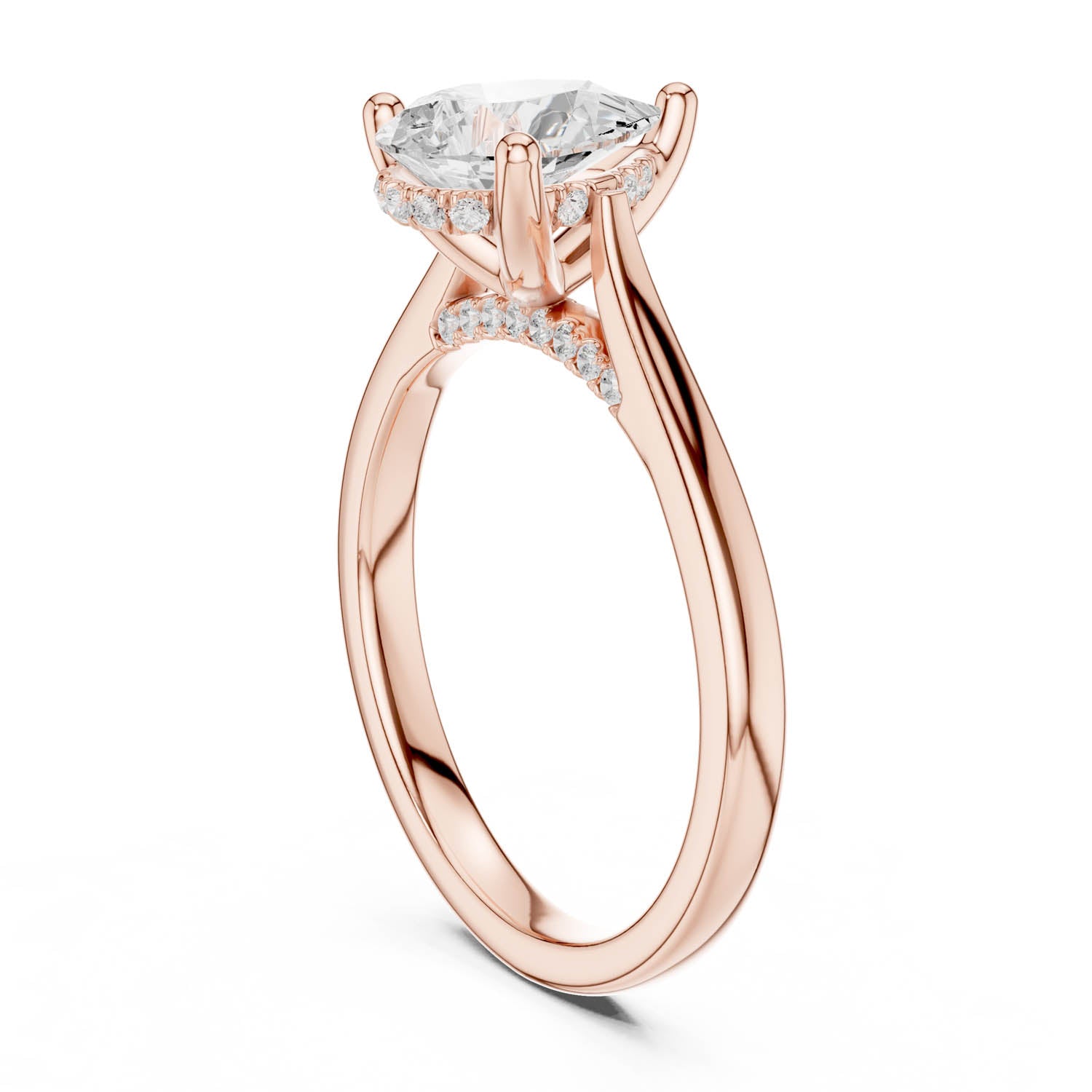 2.14 Ct. Classic Pear Diamond Ring with Cathedral Setting and Hidden Halo (DDLR-163-R00837-PE) 8