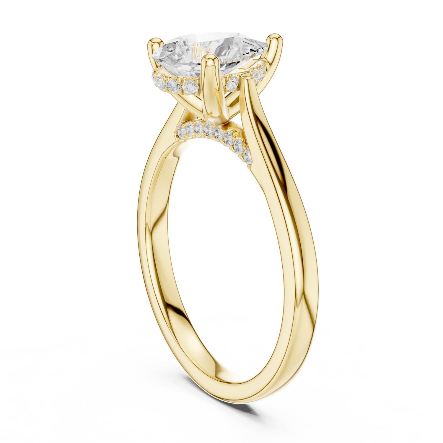 2.14 Ct. Classic Pear Diamond Ring with Cathedral Setting and Hidden Halo (DDLR-163-R00837-PE) 12