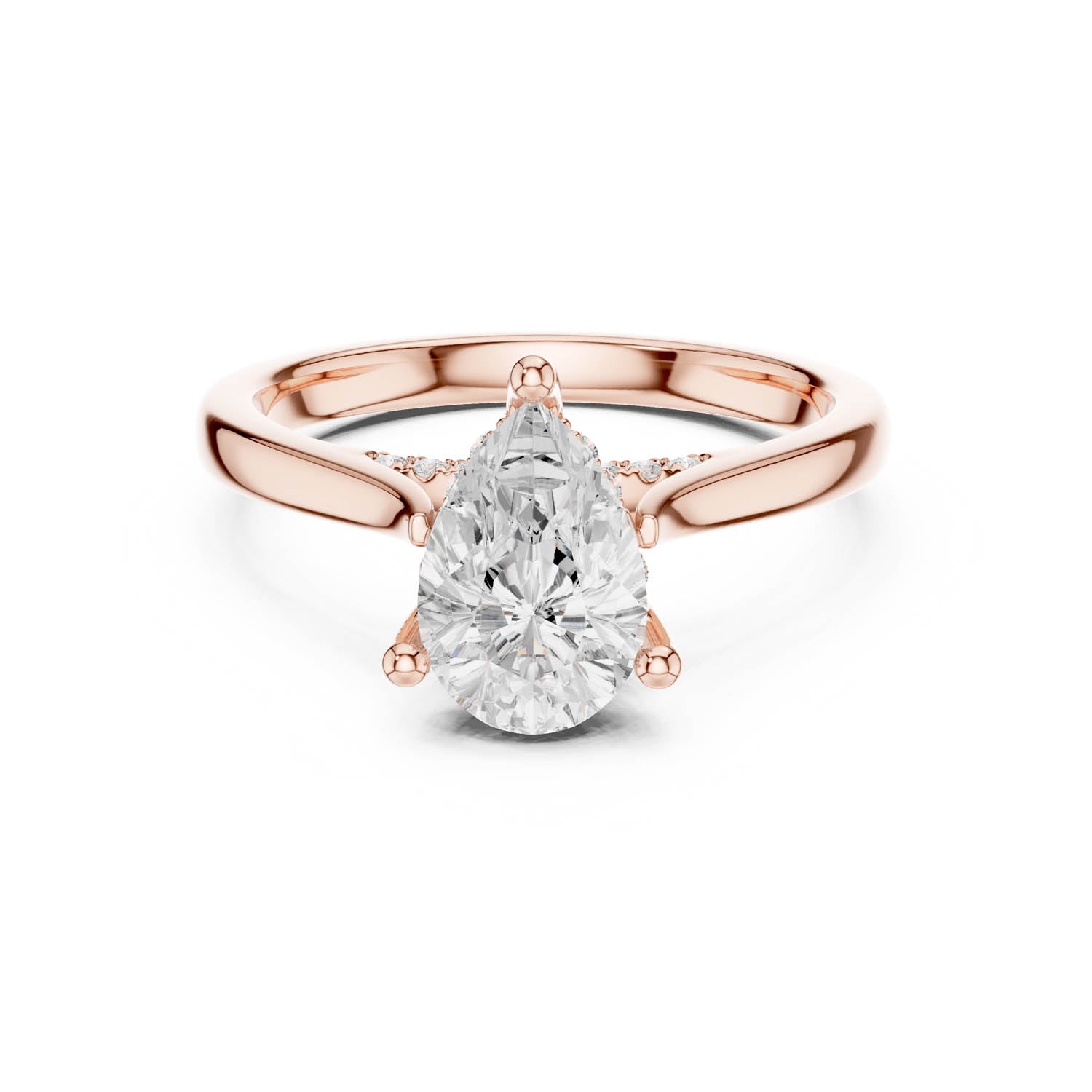 2.14 Ct. Classic Pear Diamond Ring with Cathedral Setting and Hidden Halo (DDLR-163-R00837-PE) 4