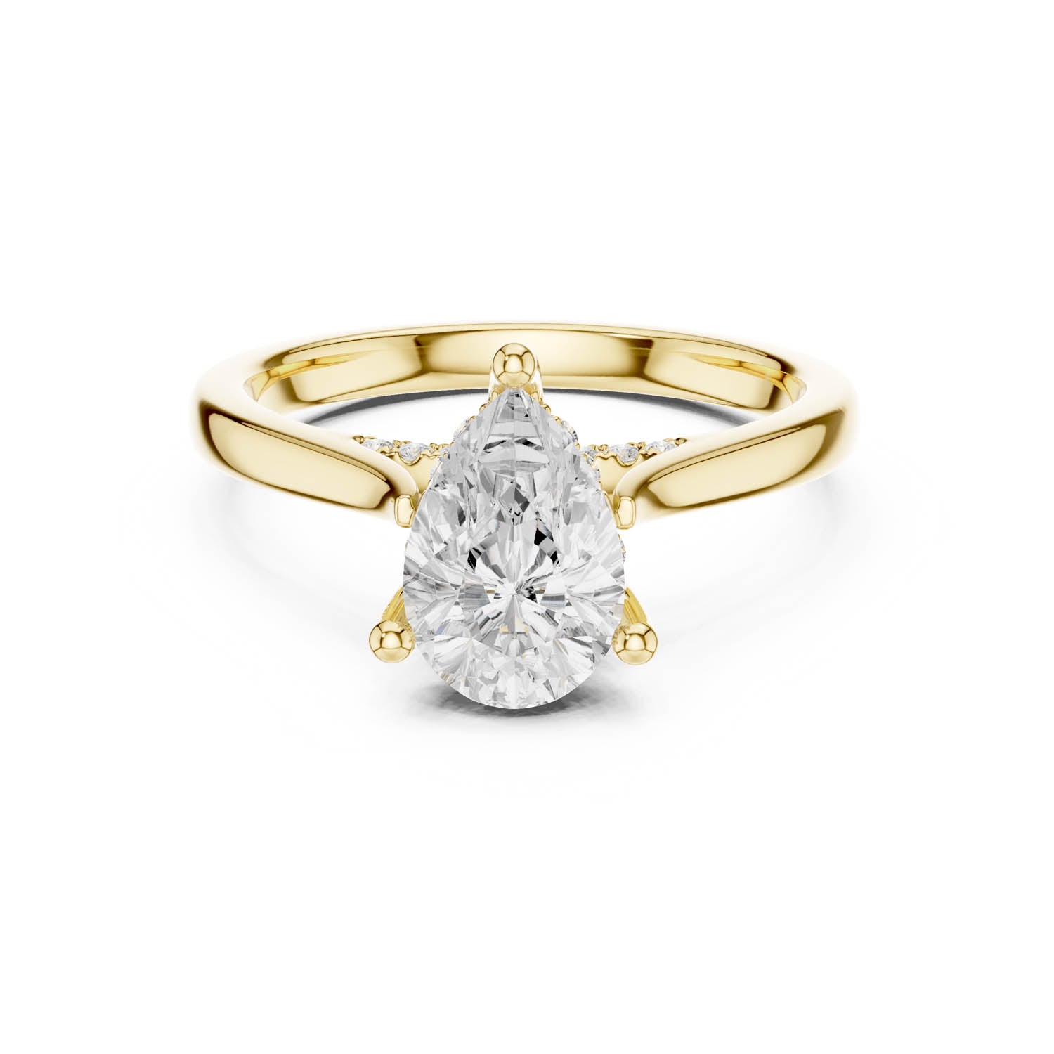 2.14 Ct. Classic Pear Diamond Ring with Cathedral Setting and Hidden Halo (DDLR-163-R00837-PE) 7