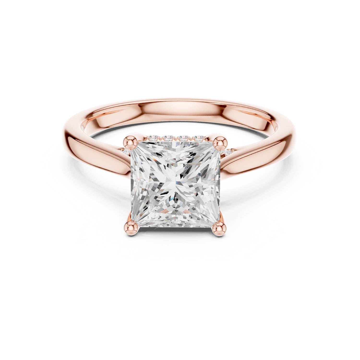 2.14 Ct. Classic Princess Cut Diamond Ring with Cathedral Setting and Hidden Halo (DDLR-163-R00837-PR) 4