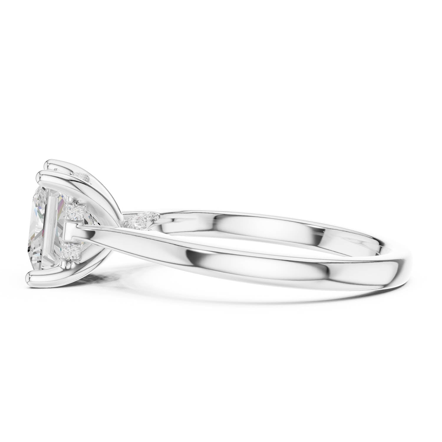 2.14 Ct. Classic Princess Cut Diamond Ring with Cathedral Setting and Hidden Halo (DDLR-163-R00837-PR) 5