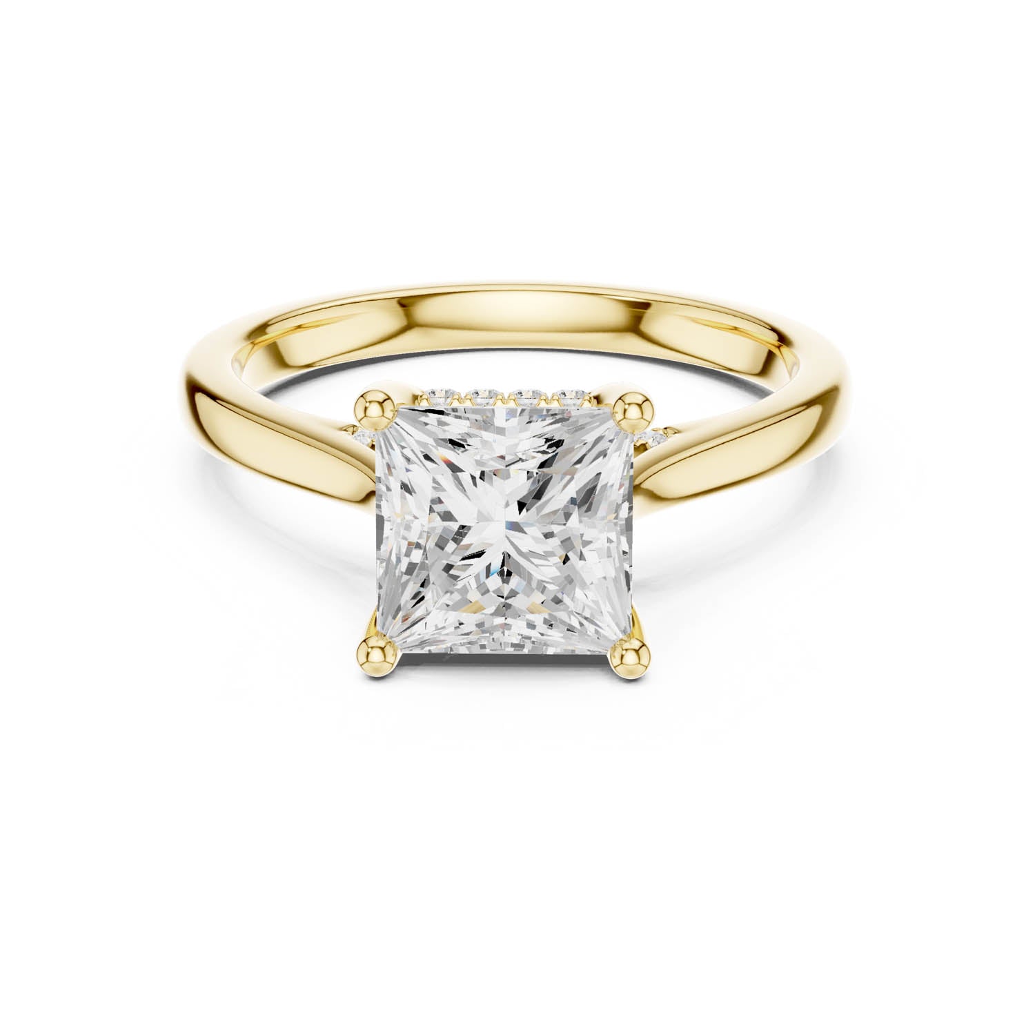 2.14 Ct. Classic Princess Cut Diamond Ring with Cathedral Setting and Hidden Halo (DDLR-163-R00837-PR) 7