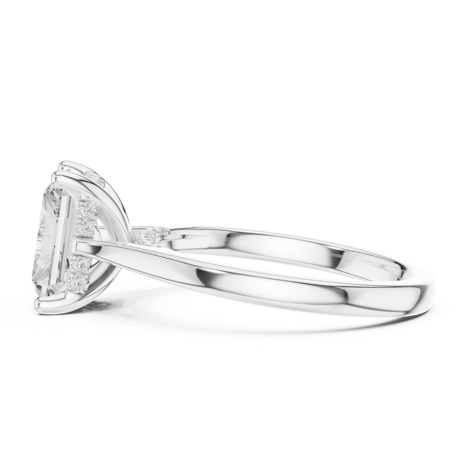 2.15 Ct. Classic Radiant Cut Diamond Ring with Cathedral Setting and Hidden Halo (DDLR-163-R00837-RA) 5