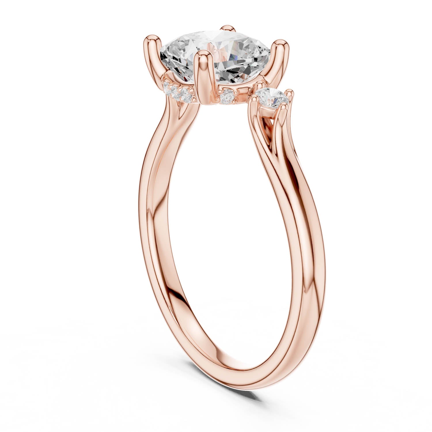 2.16 Ct. Cushion Cut Diamond Hidden Halo Engagement Ring with Side Stones (DDLR-164-CU) 10